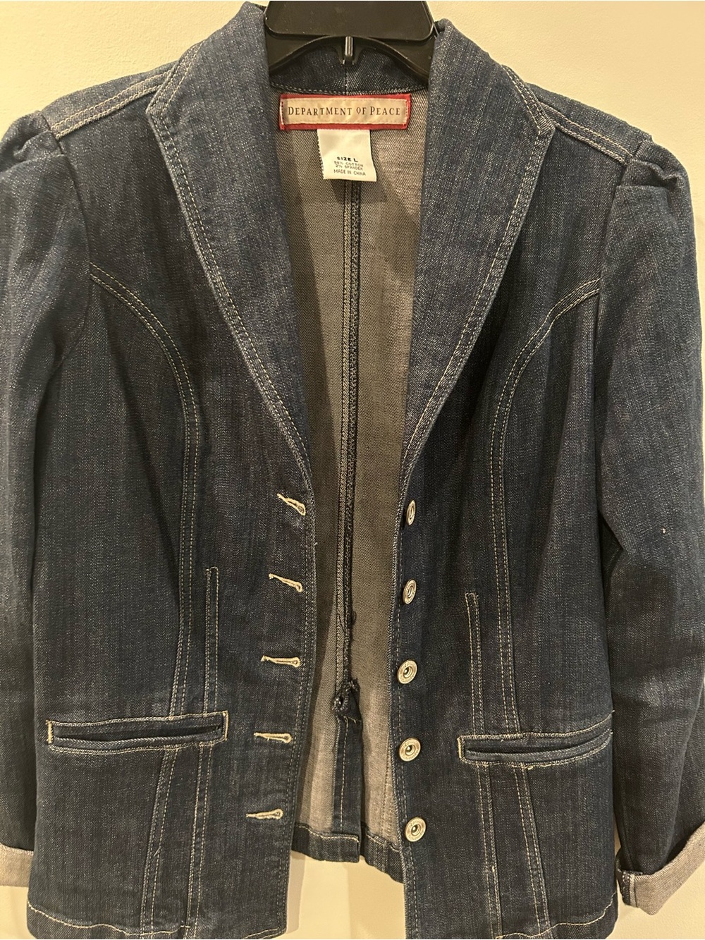 Department of Peace Dark Indigo Denim Blazer Jacket